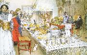 Carl Larsson Christmas Eve Banquet oil on canvas